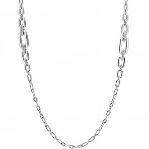DAVID YURMAN Sterling Silver Diamond Wellesley Long Chain Link Necklace